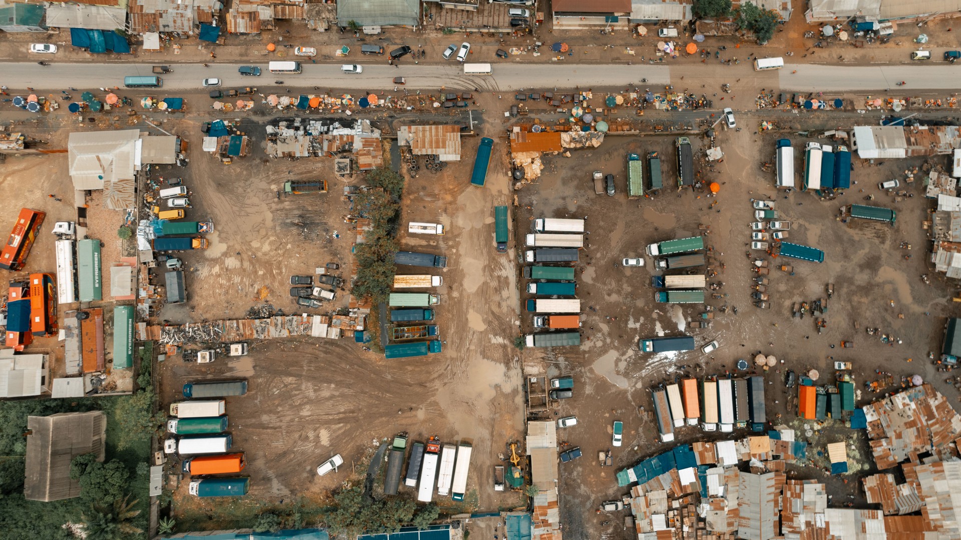 Aerial view of the industrial area in Dar es Salaam